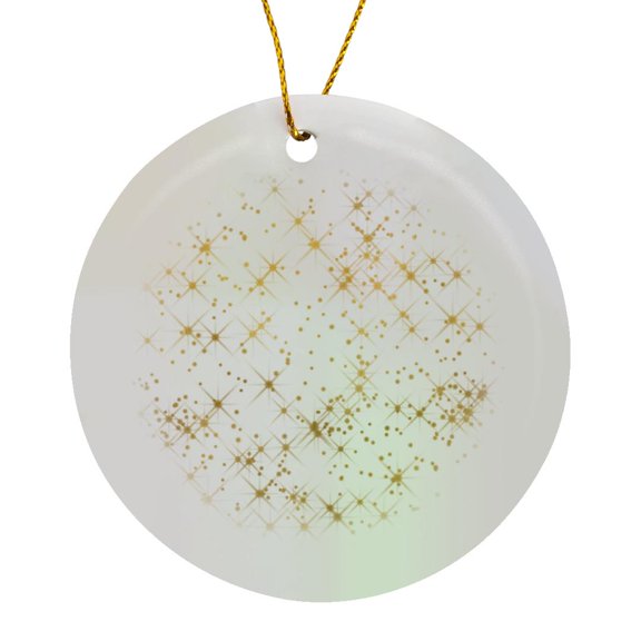 3drose, Image of Gold Glitzy Sparkles, Circle Porcelain Ornament