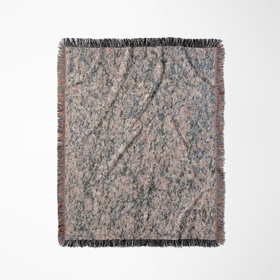Image Of Granite Stone Rock. Brown And Black Grain Pattern, Texture , Woven Blanket