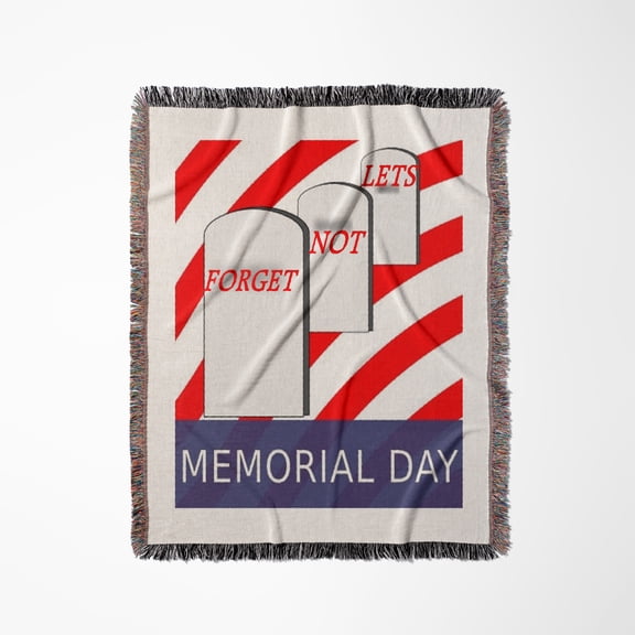 Image Of Grave Stones On Our Flag With Lets Not Forget, Woven Blanket