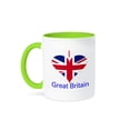 thumbnail image 1 of 3dRose, Image of I Love Great Britain In Flag Heart, 15oz Two-Tone Green Mug, 1 of 7