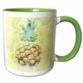 thumbnail image 1 of 3drose, Image of Impressionism Watercolor of a Pineapple, 15oz Two-tone Green Mug, 1 of 6