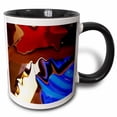 thumbnail image 1 of 3drose, Image of Jazzy Burnt Sienna Blue and Ivory Abstract Painting, 11oz Two-tone Black Mug, 1 of 6