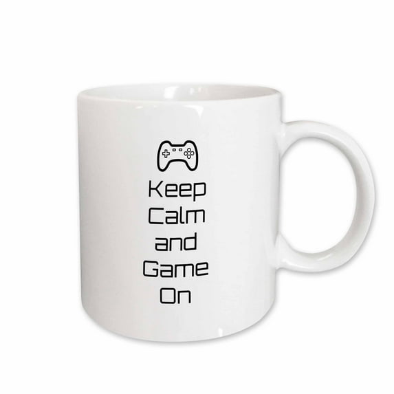3drose, Image of Keep Calm and Game on Quote, 15oz Mug