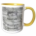 thumbnail image 1 of 3drose, Image of Keep Calm and Happy 25th Anniversary with Crown, 15oz Two-tone Yellow Mug, 1 of 6