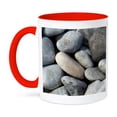 thumbnail image 1 of 3dRose, Image of Large Dry beach pebbles - Little stones Natural rocks nautical grey gray brown nature, 15oz Two-Tone Red Mug, 1 of 7