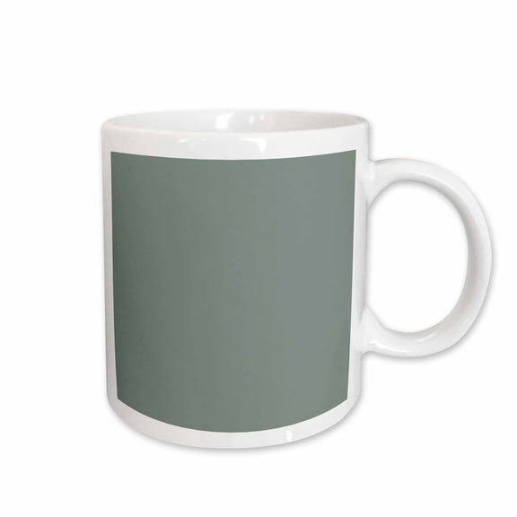 3drose, Image of Large Square Sage Gray Muted Green Designer Color, 11oz Mug