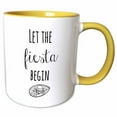 thumbnail image 1 of 3drose, Image of Let the Fiesta Begin Quote, 15oz Two-tone Yellow Mug, 1 of 6