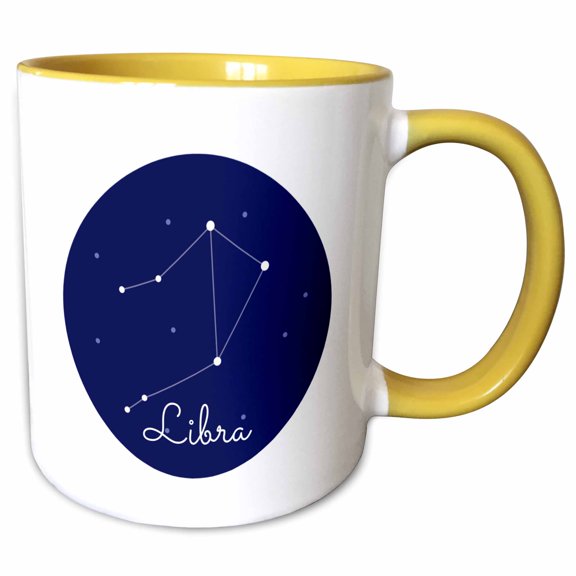 3drose, Image of Libra, 11oz Two-tone Yellow Mug