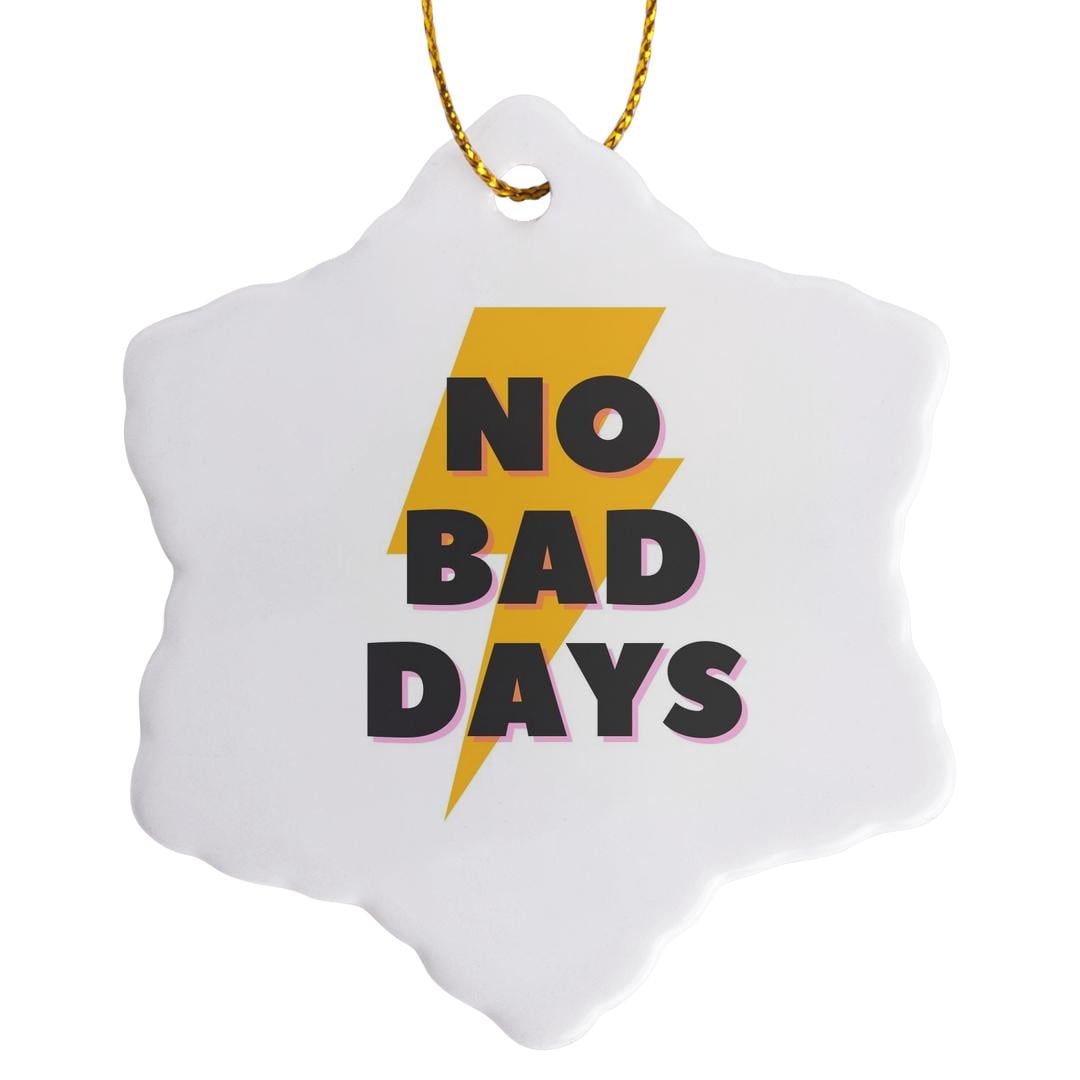 3drose, Image of Lightning with Text of No Bad Days, 3 inch Snowflake ...