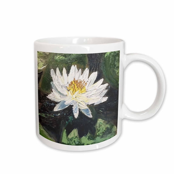 3drose, Image of Lily and Lily Pads in Pond, 11oz Mug