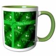 thumbnail image 1 of 3drose, Image of Lime Green Bow on Christmas Wrapping Paper, Happy Holiday, 11oz Two-tone Green Mug, 1 of 6