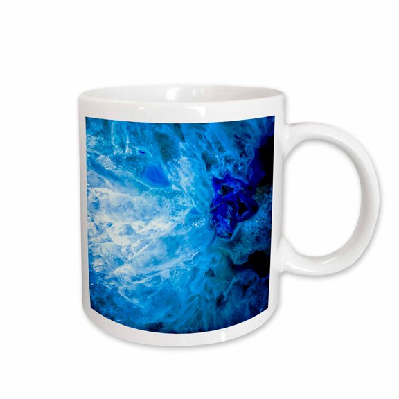 3drose, Image of Luxury Fashion Ice Blue Marble Agate Gem Mineral Quartz, 15oz Mug