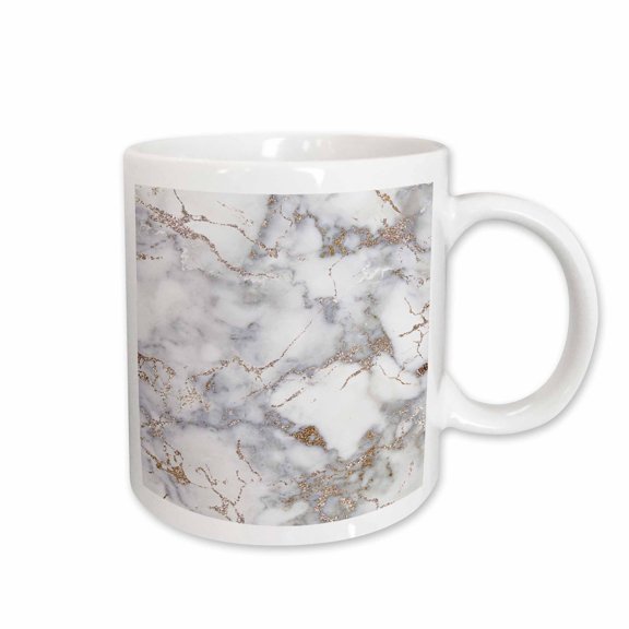 3drose, Image of Luxury Shiny Trendy Rose Gold Glitter Marble Agate Quartz, 15oz Mug