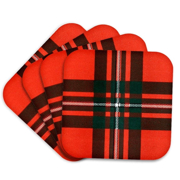 3drose, Image of Macgregor Clan Kilt Scottish Tartan Plaid Pattern, Set of 4 Coasters - Soft