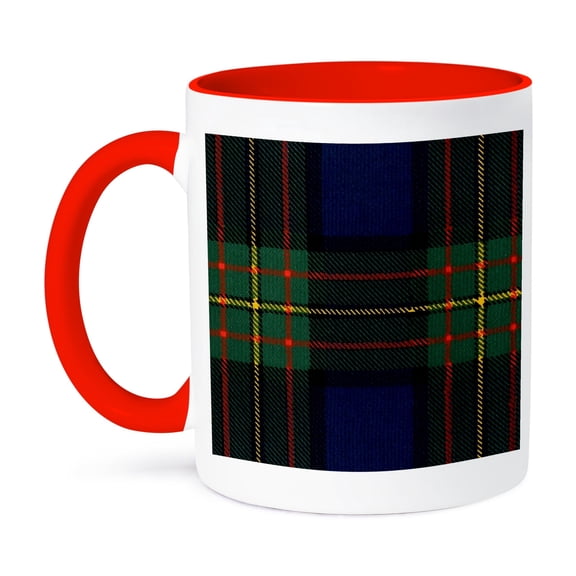 3dRose, Image of MACLAREN Clan Kilt Scottish Tartan Plaid Pattern, 15oz Two-Tone Red Mug