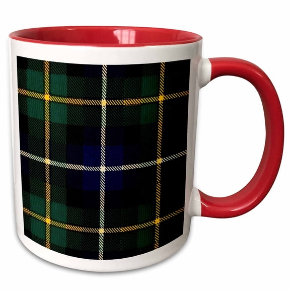 3drose, Image of Macneil Clan Kilt Scottish Tartan Plaid Pattern, 15oz Two-tone Red Mug