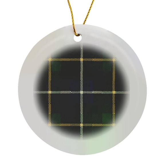 3drose, Image of Macneil Clan Kilt Scottish Tartan Plaid Pattern, Circle Porcelain Ornament