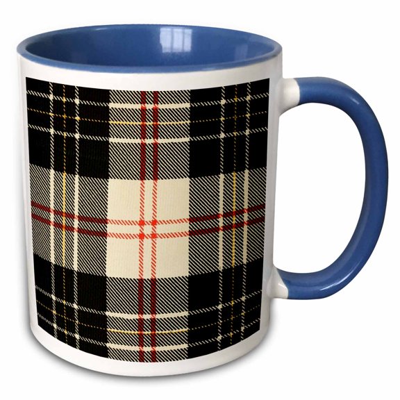 3drose, Image of Macpherson Clan Kilt Scottish Tartan Plaid Pattern, 11oz Two-tone Blue Mug