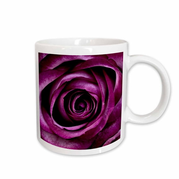 3drose, Image of Macro Plum Color Rose with All Its Layers, 11oz Mug