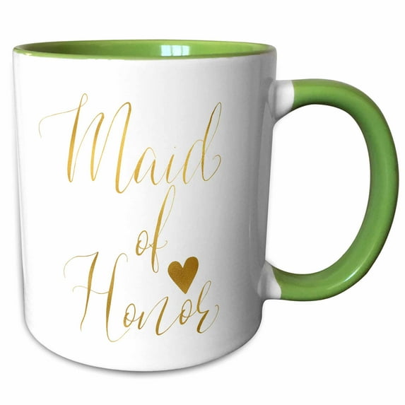3drose, Image of Maid of Honor Heart, 11oz Two-tone Green Mug
