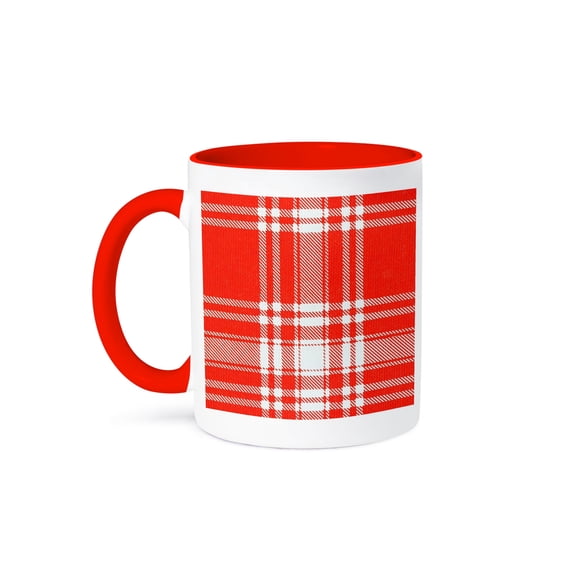 3drose, Image of Menzies Clan Kilt Scottish Tartan Plaid Pattern, 11oz Two-tone Red Mug