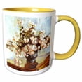 thumbnail image 1 of 3drose, Image of Monet Painting Vase of Flowers, 11oz Two-tone Yellow Mug, 1 of 6