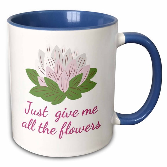 3drose, Image of Moon with Text of My Other Half, 15oz Two-tone Blue Mug