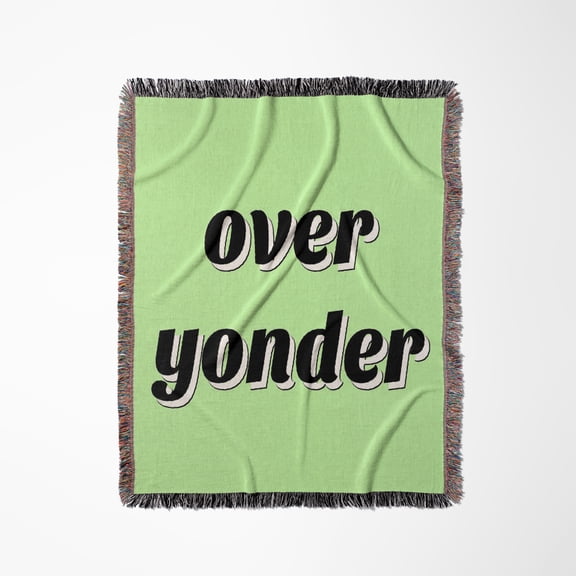 Image Of Over Yonder Quote, Woven Blanket