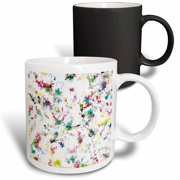 3drose, Image of Paint Splatter Photo Under Glass, 11oz Magic Transforming Mug