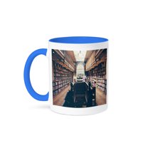 3drose, Image of Photo Inside of College Library, 11oz Two-tone Blue Mug