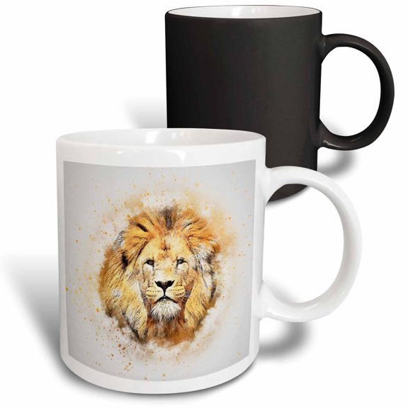 3drose, Image of Portrait Painting of Majestic Lion, 11oz Magic Transforming Mug