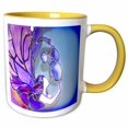 thumbnail image 1 of 3drose, Image of Purple and Violet Stained Glass Mermaid, 15oz Two-tone Yellow Mug, 1 of 6