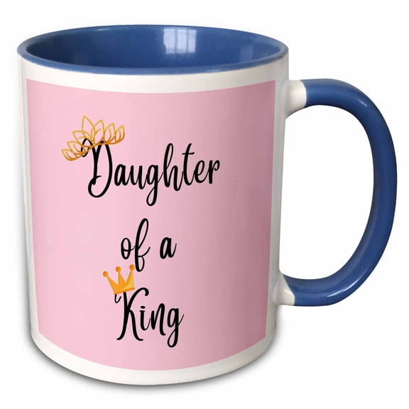 3drose, Image of Quote Daughter of a King, 15oz Two-tone Blue Mug