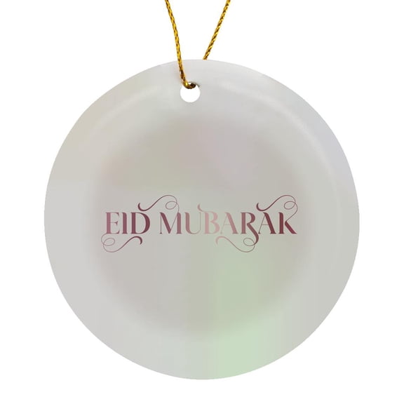 3drose, Image of Quote Eid Mubarak, Circle Porcelain Ornament