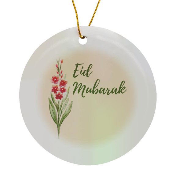 3drose, Image of Quote Eid Mubarak, Circle Porcelain Ornament
