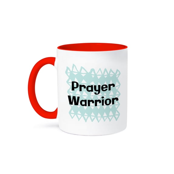 3drose, Image of Quote Prayer Warrior, 15oz Two-tone Red Mug