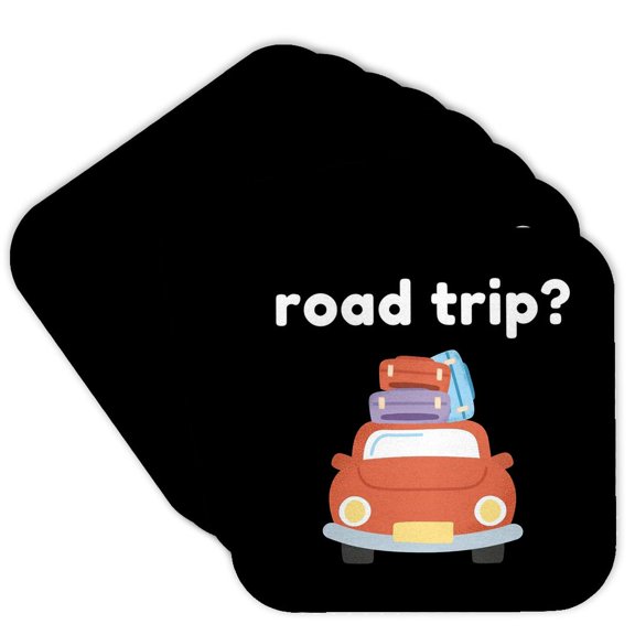 3drose, Image of Quote Road Trip, Set of 8 Coasters - Soft