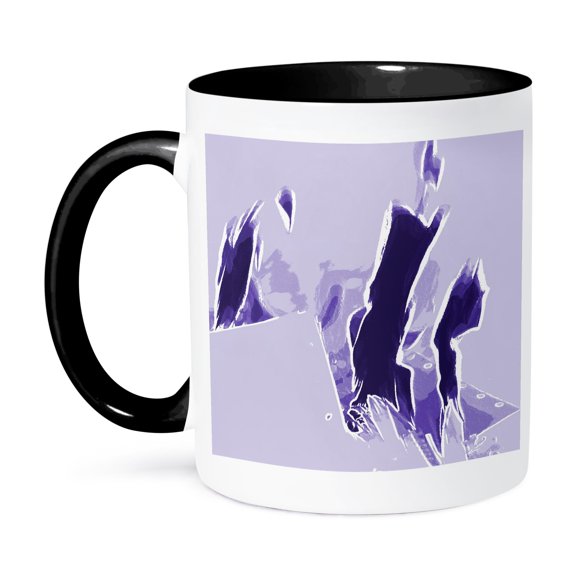 3dRose, Image of Real Fire Flames In Purple Abstract Form, 15oz Two-Tone Black Mug