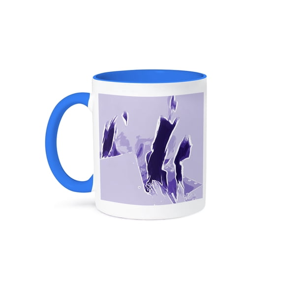 3dRose, Image of Real Fire Flames In Purple Abstract Form, 15oz Two-Tone Blue Mug