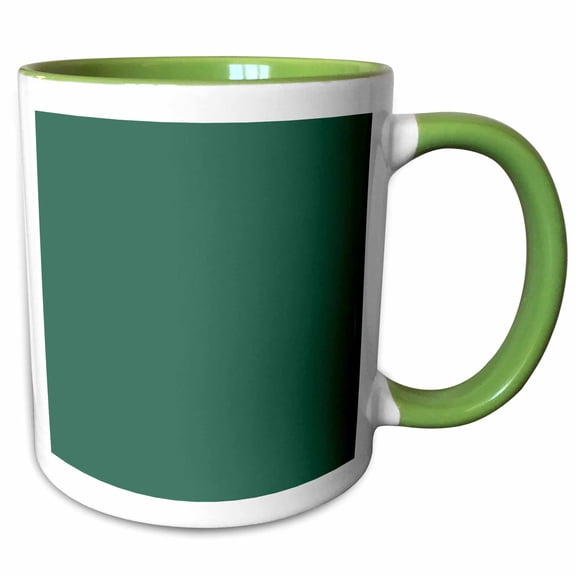 3drose, Image of Sample Square of Muted Light Forest Green for 2022, 11oz Two-tone Green Mug