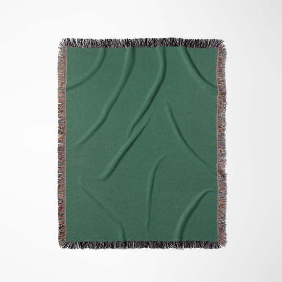 Image Of Sample Square Of Muted Light Forest Green For 2022, Woven Blanket