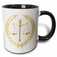 thumbnail image 1 of 3drose, Image of Scales of Justice in Shiny Gold, 15oz Two-tone Black Mug, 1 of 6