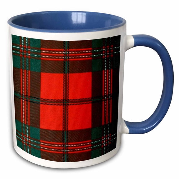 3drose, Image of Scott Clan Kilt Scottish Tartan Plaid Pattern, 11oz Two-tone Blue Mug