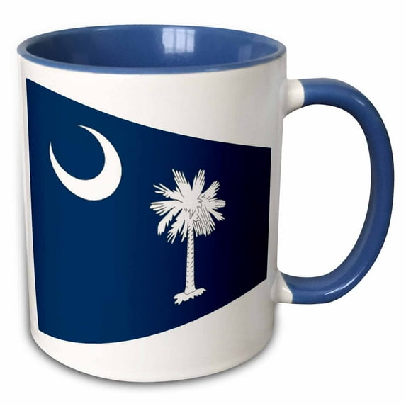 3drose, Image of South Carolina in Contemporary Style, 15oz Two-tone Blue Mug