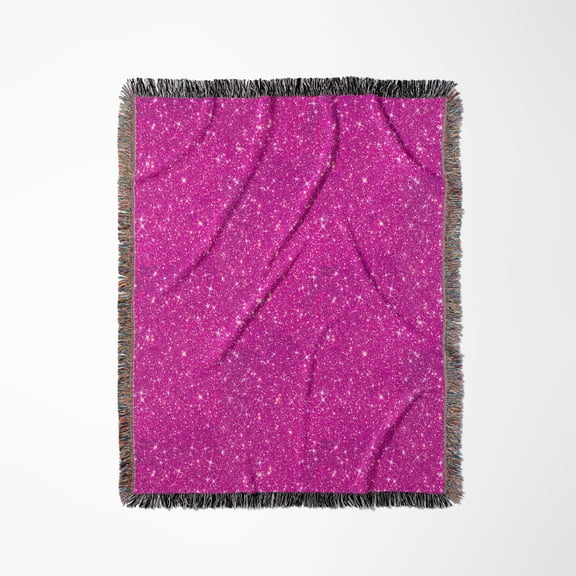 Image Of Sparkling Shiny Pink Luxury Elegant Mermaid Glitter, Woven Blanket