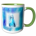 thumbnail image 1 of 3drose, Image of Sweet Dolphin Face and Flipper Painting, 15oz Two-tone Green Mug, 1 of 6