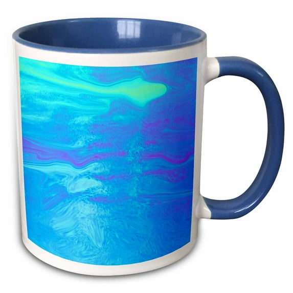 3drose, Image of Swipes of Blue and Violet Abstract Neon, 15oz Two-tone Blue Mug