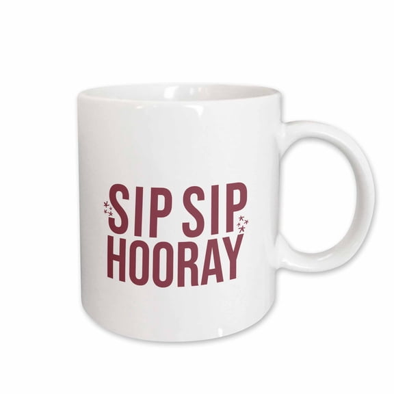 3drose, Image of the Phrase Sip Sip Hooray, 15oz Mug