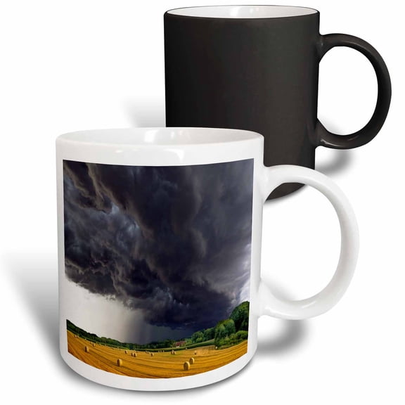 3drose, Image of Tornado Clouds over Country Field, 11oz Magic Transforming Mug