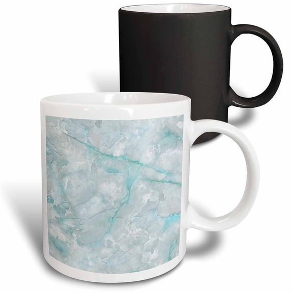 3drose, Image of Trendy Luxury Aqua Teal Quartz and Gray Gemstone Agate Geode, 11oz Magic Transforming Mug